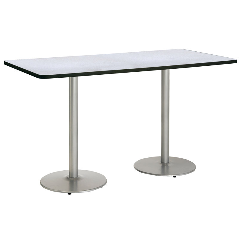 Mode Breakroom Table, Silver, Crisp Linen, 42" H x 84" L x 36" W