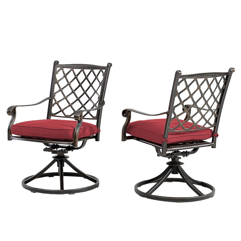 Chaise de patio pivotante avec coussin