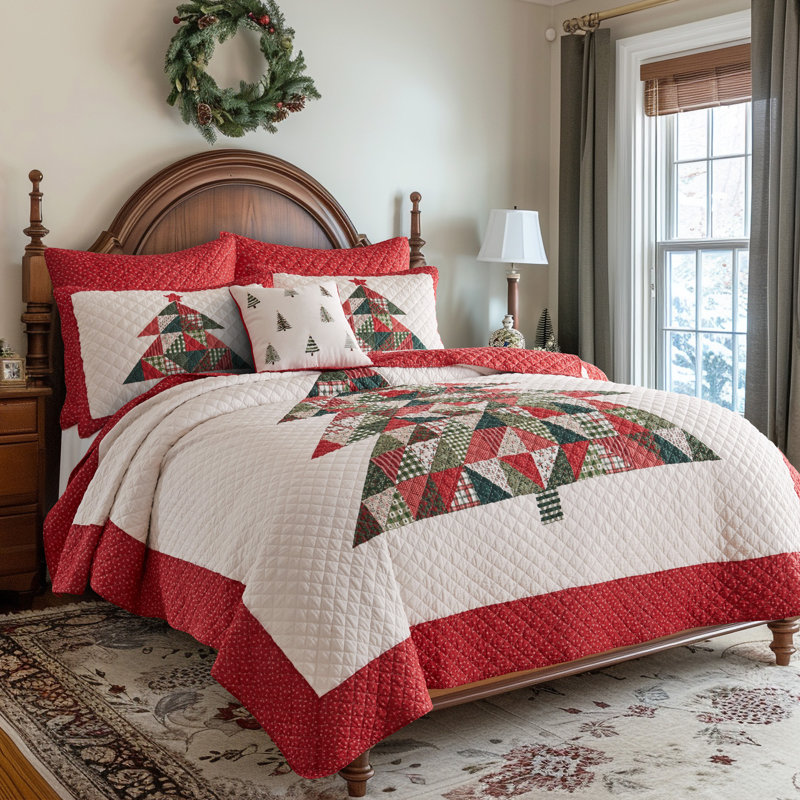 Patchwork Pine King Quilt Set