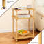 Table d'appoint à 3 niveaux, table de bout peu encombrante avec pieds en bois massif, table de chevet sans outil pour le salon de la chambre à coucher