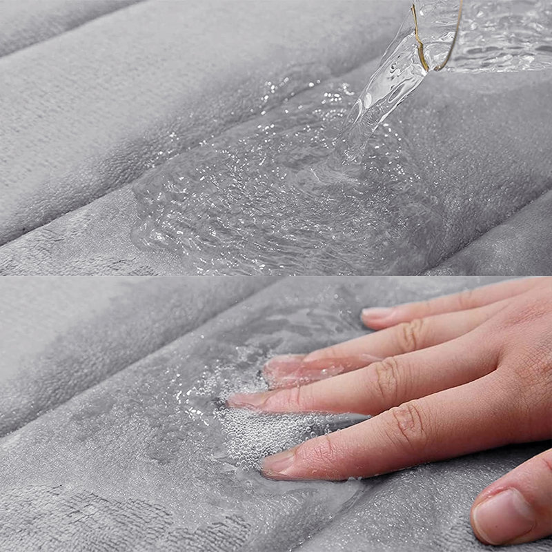 Nakiyha Rectangle Non-Slip Bath Mat, Silver, 40cmW x 60cmL