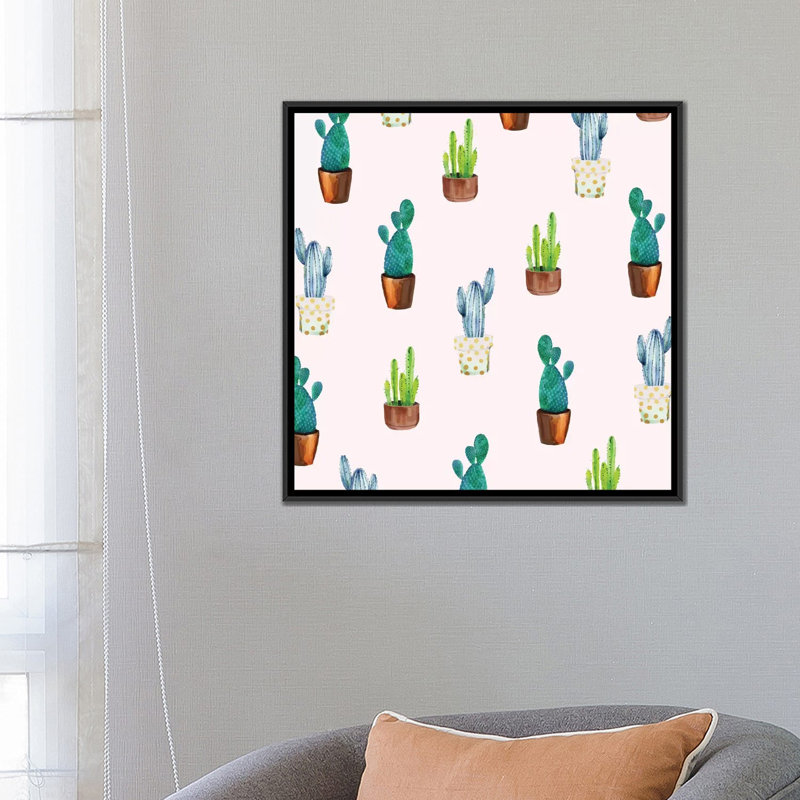 « cactus formation », reproduction d’impression sur toile, H 26 po x l 26 po x P 1,5 po, Toile avec cadre noir