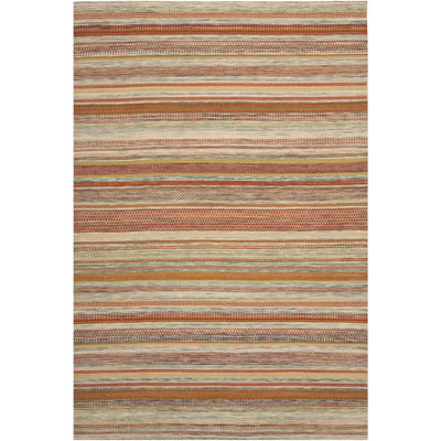 Striped Wool Hand Woven Area Rug
