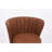 Counter Height Bar Stools Set Of 2, 360° Swivel Upholstered Barstools With Backs And Metal Legs, 26" H Seat Height, Velvet Fabric,Goldy Footrest  (BROWN)