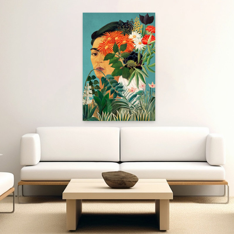 Frida In Henri'S Garden Abstract Flower Landscape Wall Art Print 1 Piece Wrapped Canvas Wall Art, 152.4cm H x 101.6cm W