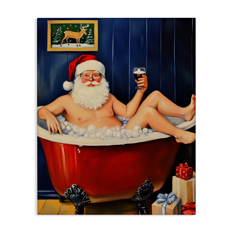 «Joyful Bathaign Santa» par Arlington Prints, H 20 po x l 16 po