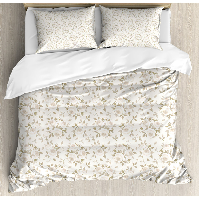 Ensemble de housse de couette de conception classique à motif floral rose, Très grand