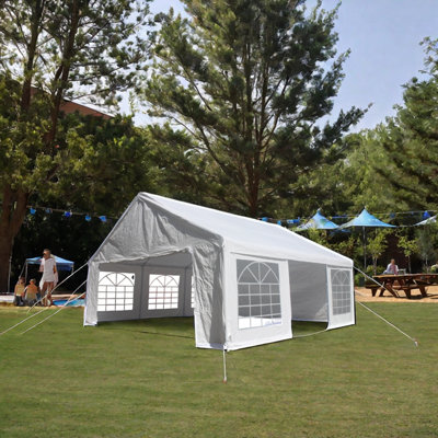 Tente de réception 20 x 20 pieds Tente de réception robuste pour abri de mariage, abri d'auto, abri pour les fêtes, barbecue avec sacs de transport Storgae