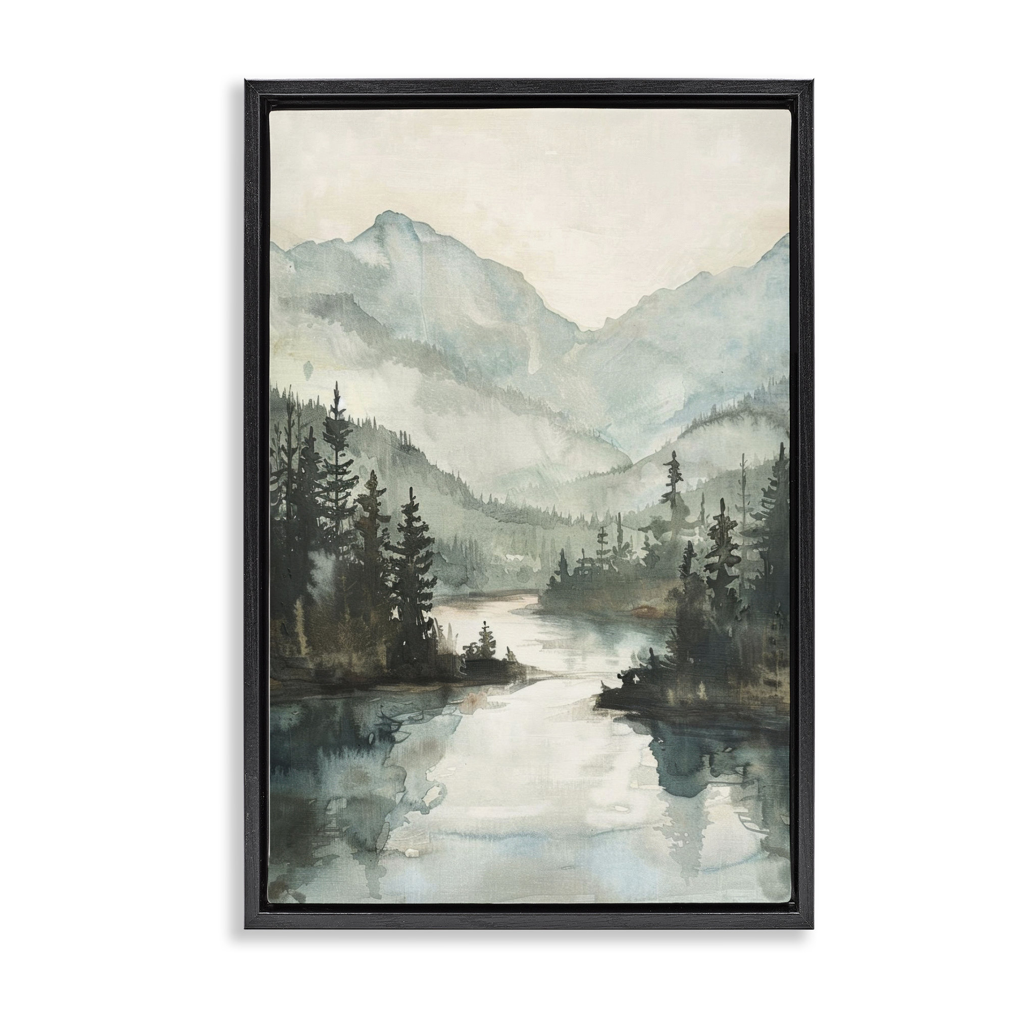 Millwood Pines Mountain River View Canvas by LSR Design Studio | Wayfair