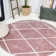Bertrice Minimalist Diamond Trellis Rose/White Rug