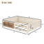 Lit double avec bibliothèque intégrée, garde-corps de sécurité et plancher à profil bas, beige-1803718548-1803718575