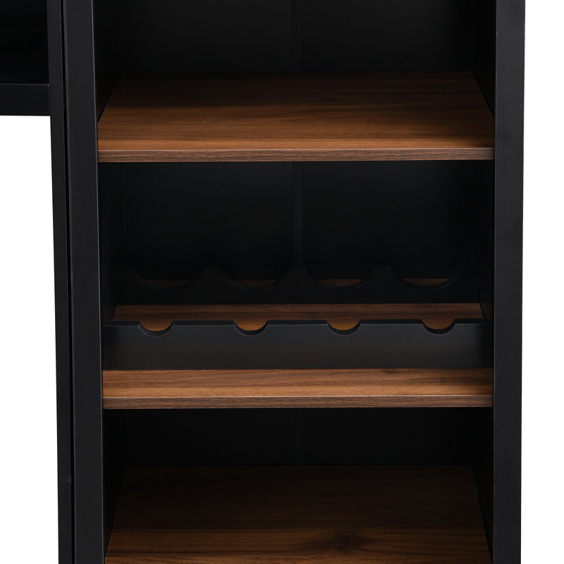 Farmhouse 4-Piece Entertainment Wall Unit Set With Bookshelf For Tvs Up To 70", Walnut TV Stand With Adjustable Shelves, Mid-Century Large Media Console With Wine Rack For Living Room