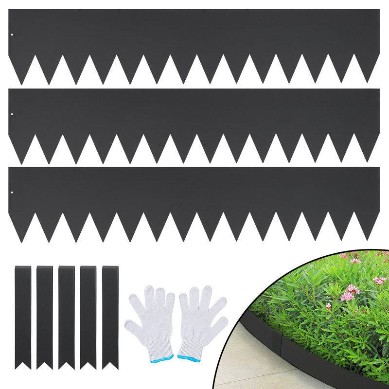 Black Steel Hammer-in Landscape Edging with Clips