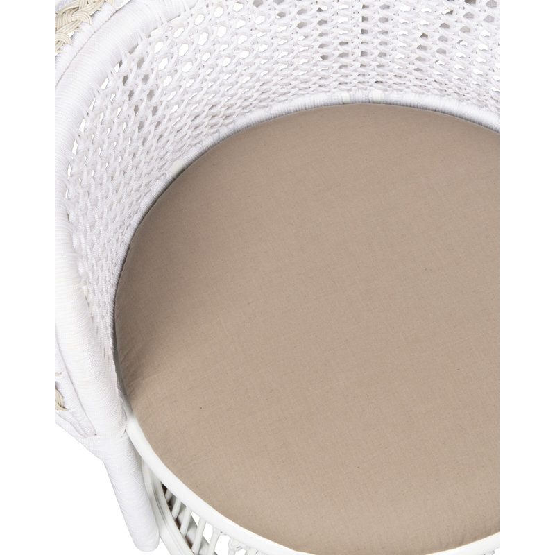 Fauteuil blanc Emanuelle, Linho sable