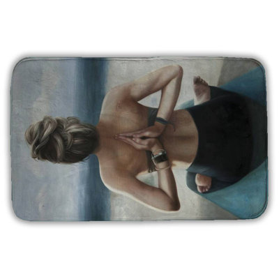 Reverse prayer pose Bath Mat with Non-Slip Backing - Quick Dry Memory Foam Bathroom Rug - Absorbent - Modern Plush Spa-Style - Machine Washable