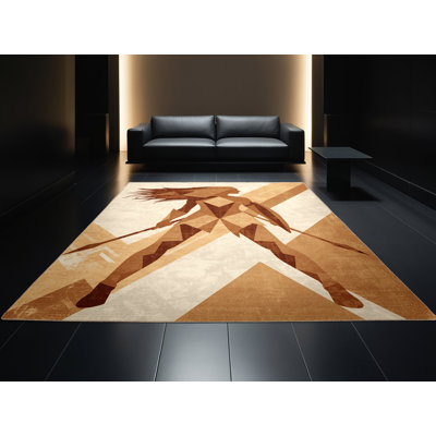 Tapis beige moelleux moelleux d'inspiration mondiale Amazon Warrior