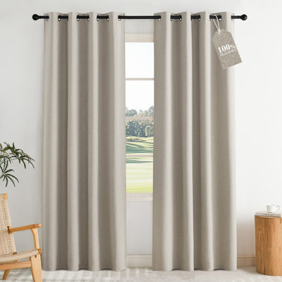 Rideaux 100% lin occultant pour la chambre à coucher, la protection de la vie privée et les rideaux réducteurs de bruit, habillages de fenêtre isolants pour la maison de campagne, 2 panneaux