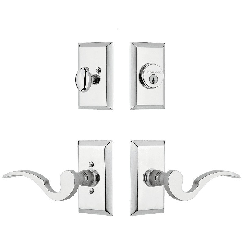 Nostalgic Warehouse Studio Entry Set with Manor Lever, Bright Chrome, Right