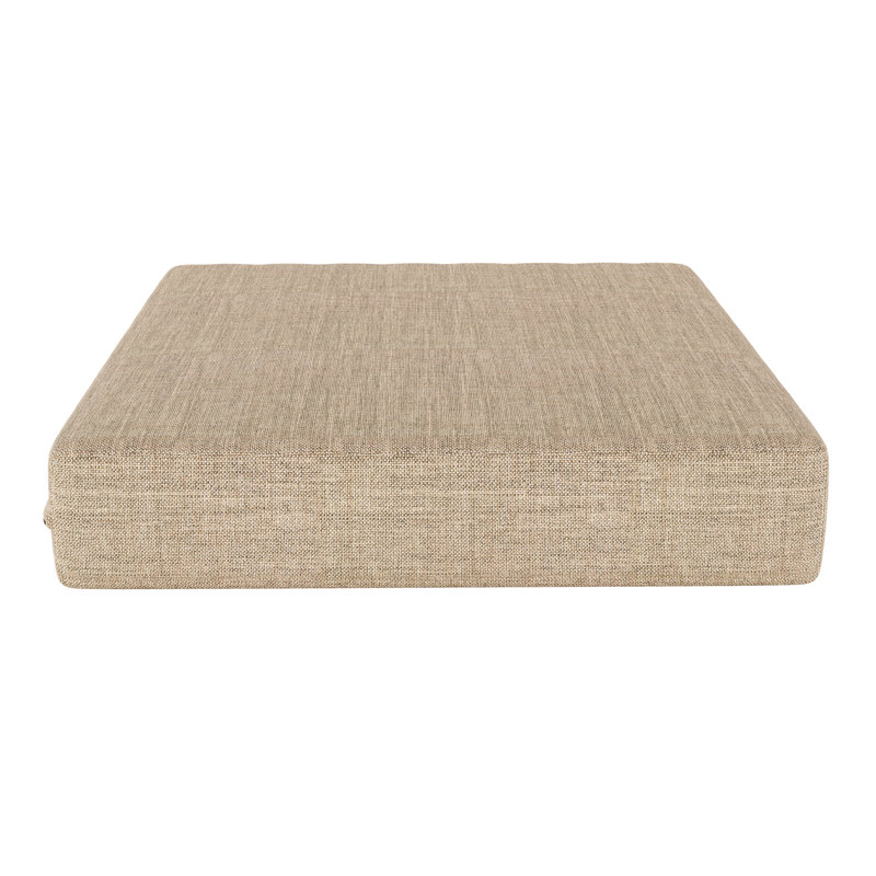 Ottoman Outdoor Patio Cushion With Sunbrella Fabric, Cast Ash Sunbrella® Plainweave