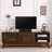 59 Inch Mid-Century Modern Rattan TV Stand, Media Entertainment Cabinet With Solid Wood Feet, Dark Wood, Fits 65 Inch TV For Living Room-390945082
