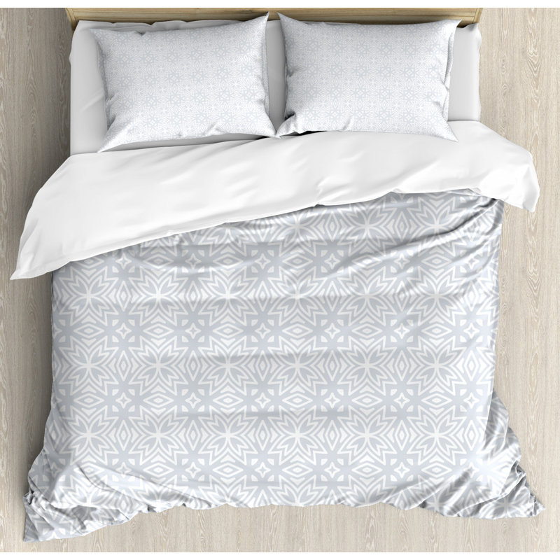 Eclectic Polyester Geometric Shapes Duvet Cover, Queen Duvet Cover + 2 Pillow Shams
