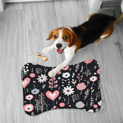 Tapis rose à motif d'os - 1 pièce