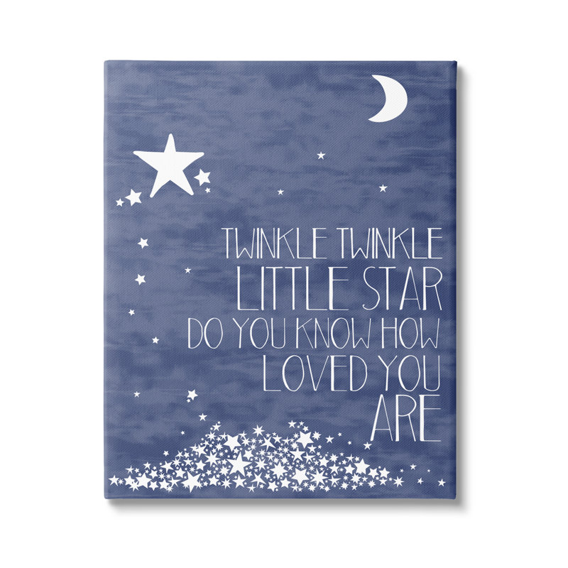 «Gupton Twinkle Little Star», art textuel, Toile tendue, H 40 po x l 30 po x 1,5 po