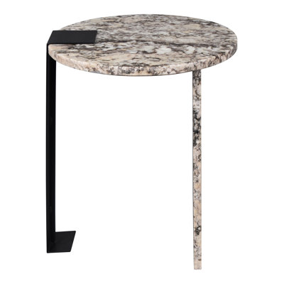 Devarsh 20.66" Contemporary Natural Marble/Metal Handmade Round End Table by Brayden Studio