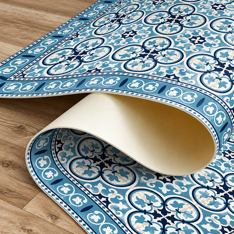 Tapis de cuisine bleu Pinta, Rectangulaire 3 pi x 5 pi, Bleu