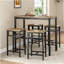 Table de bar rectangulaire à hauteur de comptoir avec pieds en métal, idéale pour divers espaces et rassemblements, offrant un support robuste et un assemblage facile.-716401885-716401887