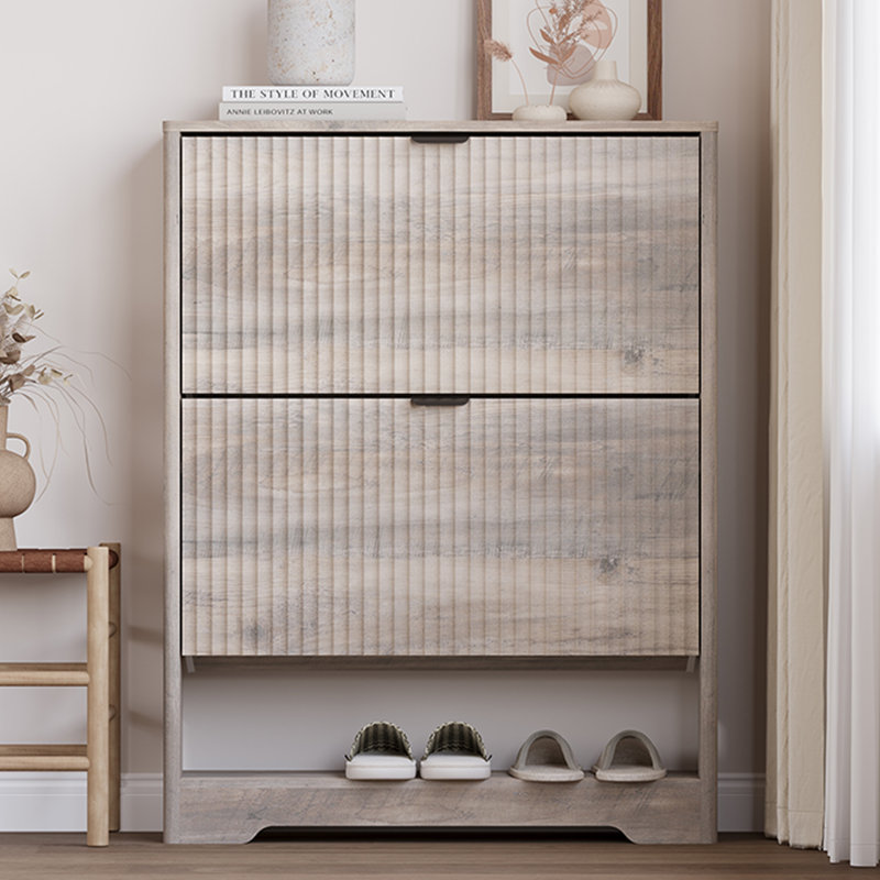 Armoire à chaussures 2 portes Wavy, Gris