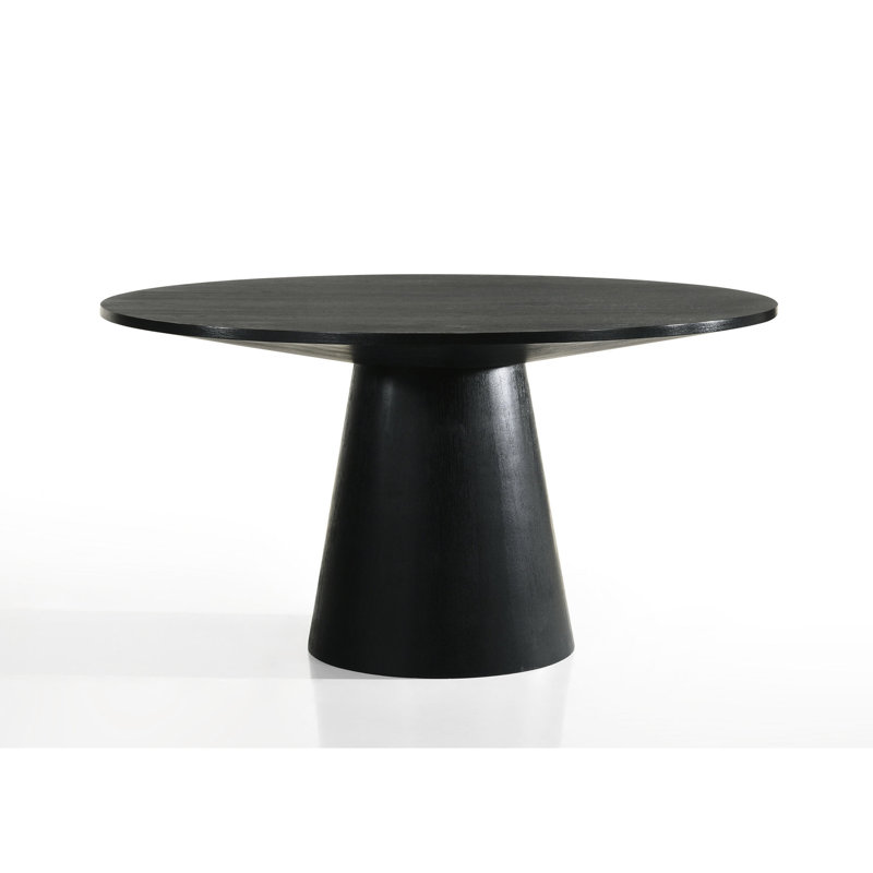 Table de salle à manger de 59 po de largeur, en ébène, 59,5 po, H 30,55 po