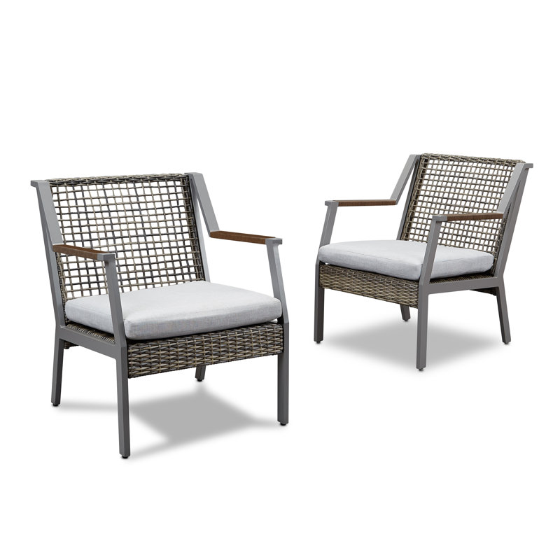 Calvin Patio Chair with Cushions, Gray
