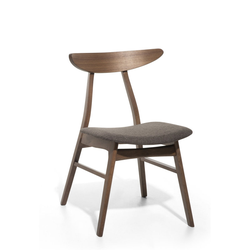 Leia 43cm H Upholstered Ladder Back Parsons Chair, Grey