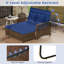 Patio Rattan Daybed Wicker Loveseat Sofa w/ Multifunctional Ottoman-1126863051