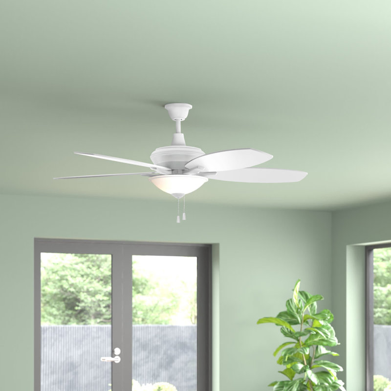 Sabb 52'' Ceiling Fan with LED Lights, White/White