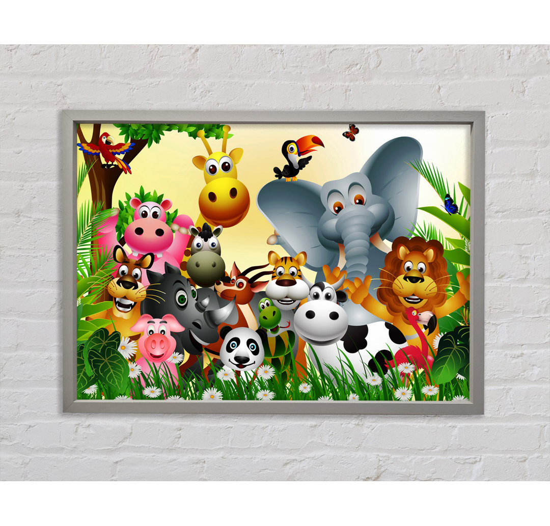 Safari Animal Friends 1 - Einzelne Bilderrahmen Kunstdrucke auf Leinwand