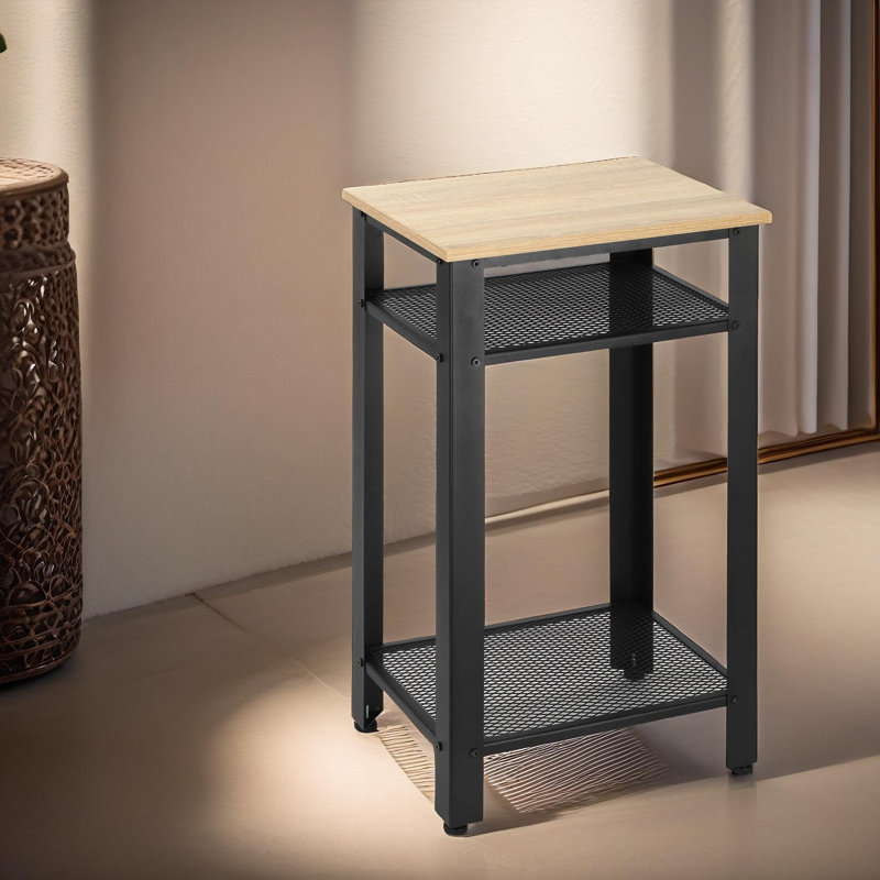 Sonderborg 3 Tier Side Table With Mesh Shelves Living Room Furniture End Sofa Tables