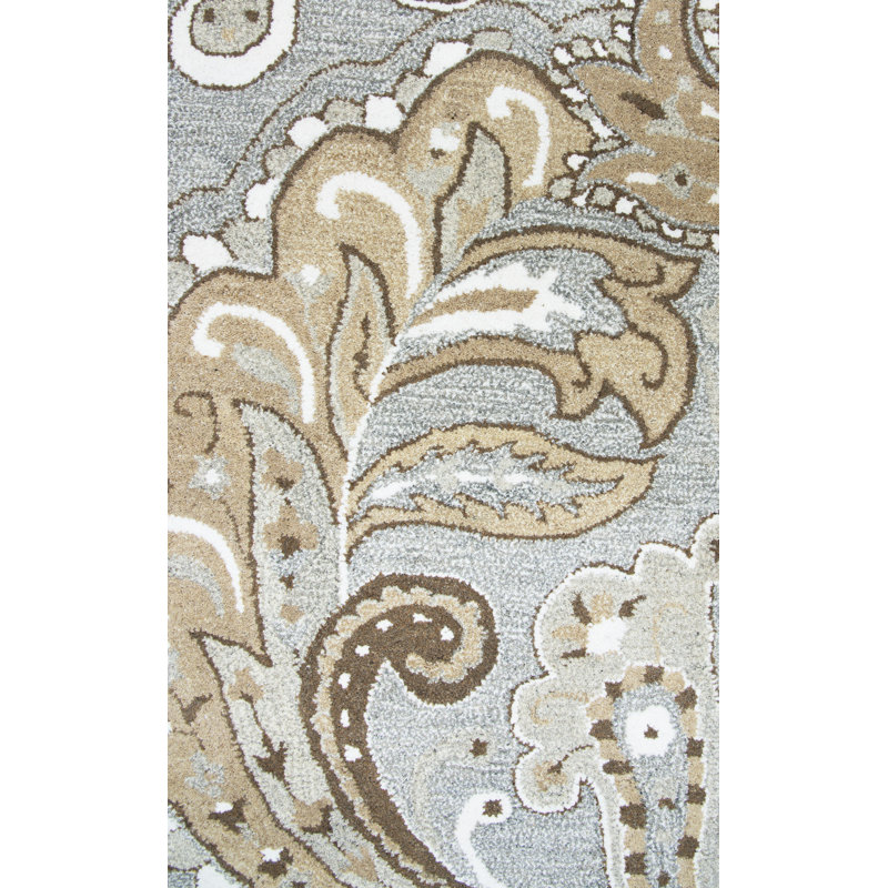 Tapis gris / brun en laine touffeté à la main Allerton, Rectangle 8 pi x 10 pi