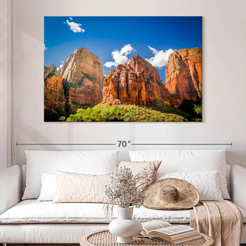 Three Patriarchs At Zion Park, 34" H x 51" W