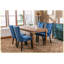 Ensemble de 2 chaises de salle à manger modernes en velours bleu, bois massif touffeté avec garniture cloutée