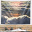 Tapisserie florale avec des nuages foncés au coucher du soleil-28487953