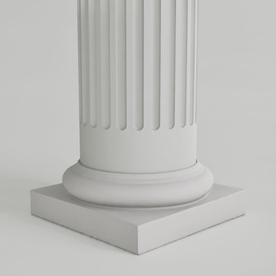 Endura-Stone Fluted Column Round Shaft Tapered Tuscan Base/Temple of Winds Capital, Unsplit/Whole