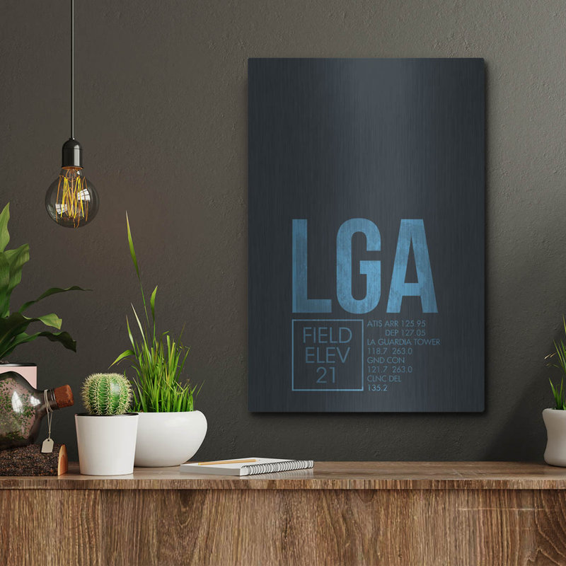 Ebern Designs «LGA ATC» par O8, art mural en métal, H 16 po x l 12 po