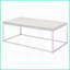 Table basse à plateau en pierre d'ingénierie avec base en métal chromé - Assemblage facile pour les salons modernes