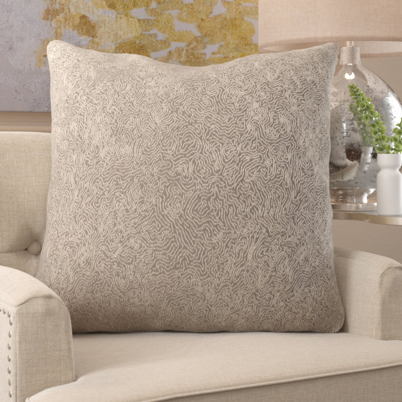 Jazz Club Square Pillow Cover & Insert, 20" x 20", Silver, Polyester/Polyfill