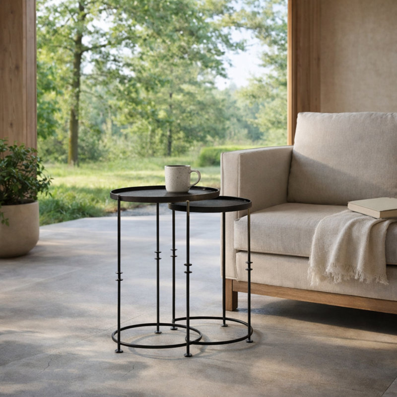Thaliya Iron Tray Top Nesting Tables