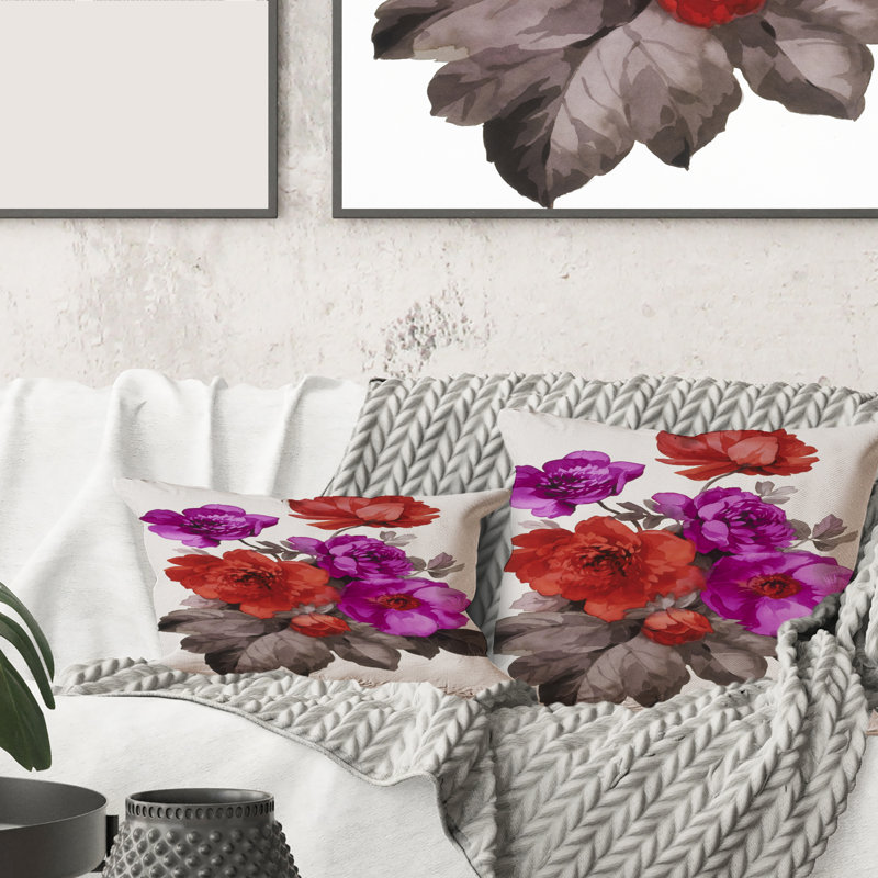 Housse de coussin rectangulaire avec insert Fleurs
