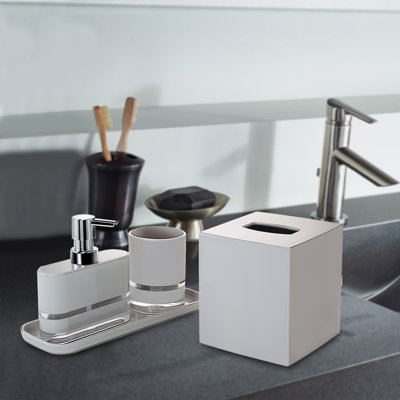 Plastic Bathroom Accessory Set Bathroom Tray Tumbler