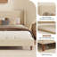 Lit plateforme tapissier sans sommier